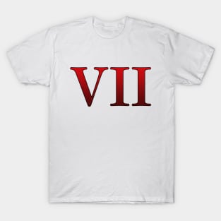 Red Roman Numeral 7 VII T-Shirt